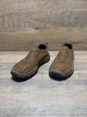 Skechers Brown Leather Slip-Ins Relaxed Fit Loafer Men's Size 9